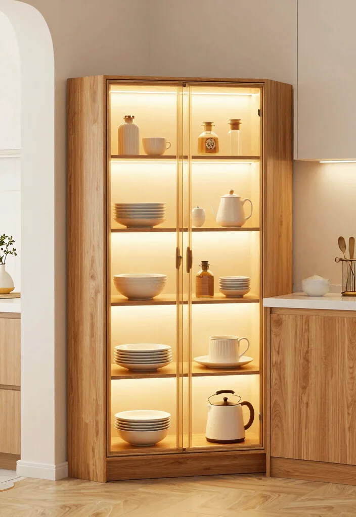 15 Kitchen Corner Cabinet 2026 Trending Ideas That Use Every Inch - 8. Corner Cabinet with Integrated Lighting 1