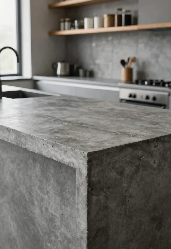 15 Kitchen Countertop Materials Ideas to Suit Every Style - 4. Concrete 1