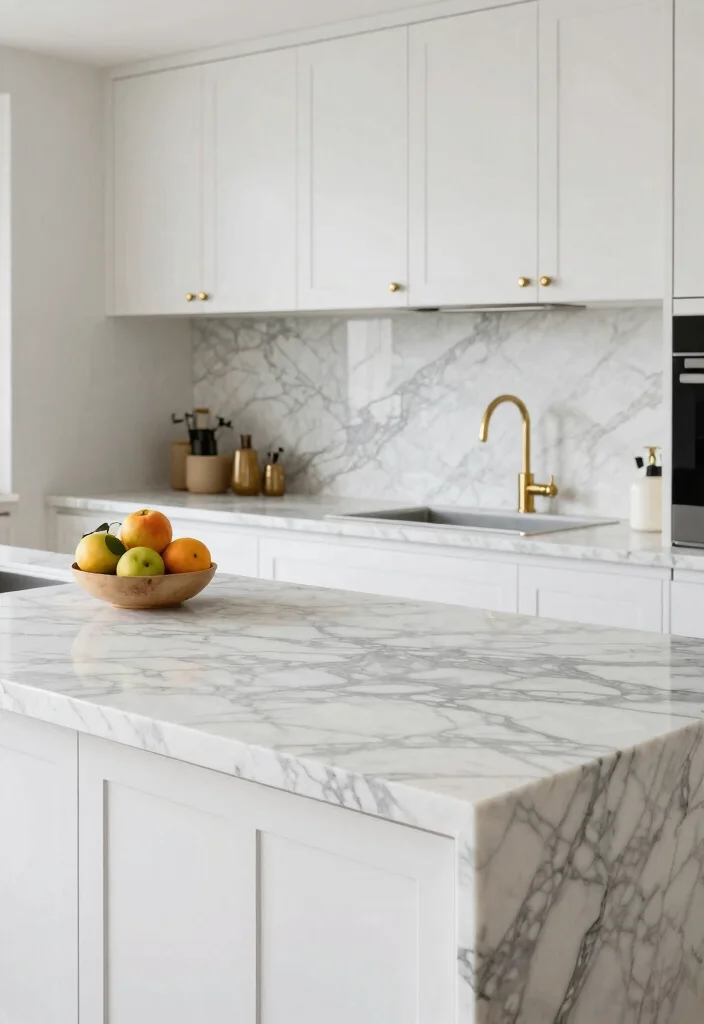 15 Kitchen Countertop Materials Ideas to Suit Every Style - 8. Carrara Marble 1