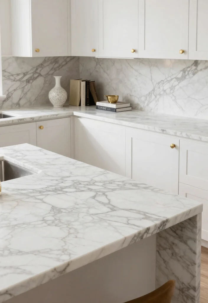 15 Kitchen Countertops on a Budget Ideas That Look Expensive - 10. Faux Marble: Affordable Elegance 1