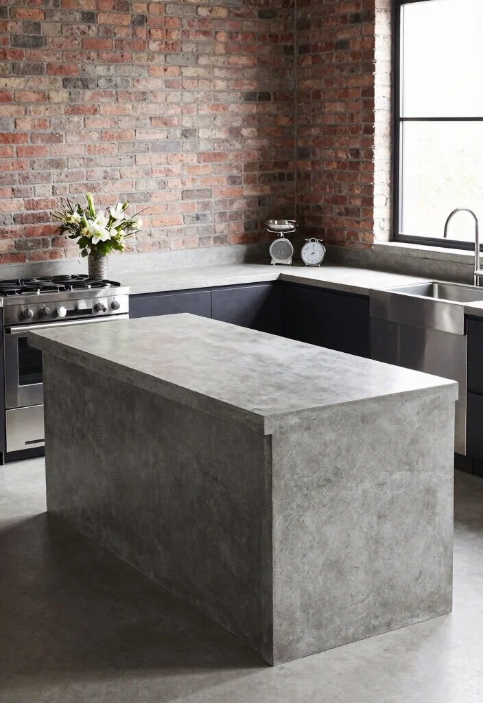 15 Kitchen Countertops on a Budget Ideas That Look Expensive - 3. Concrete Countertops: Industrial Elegance 1