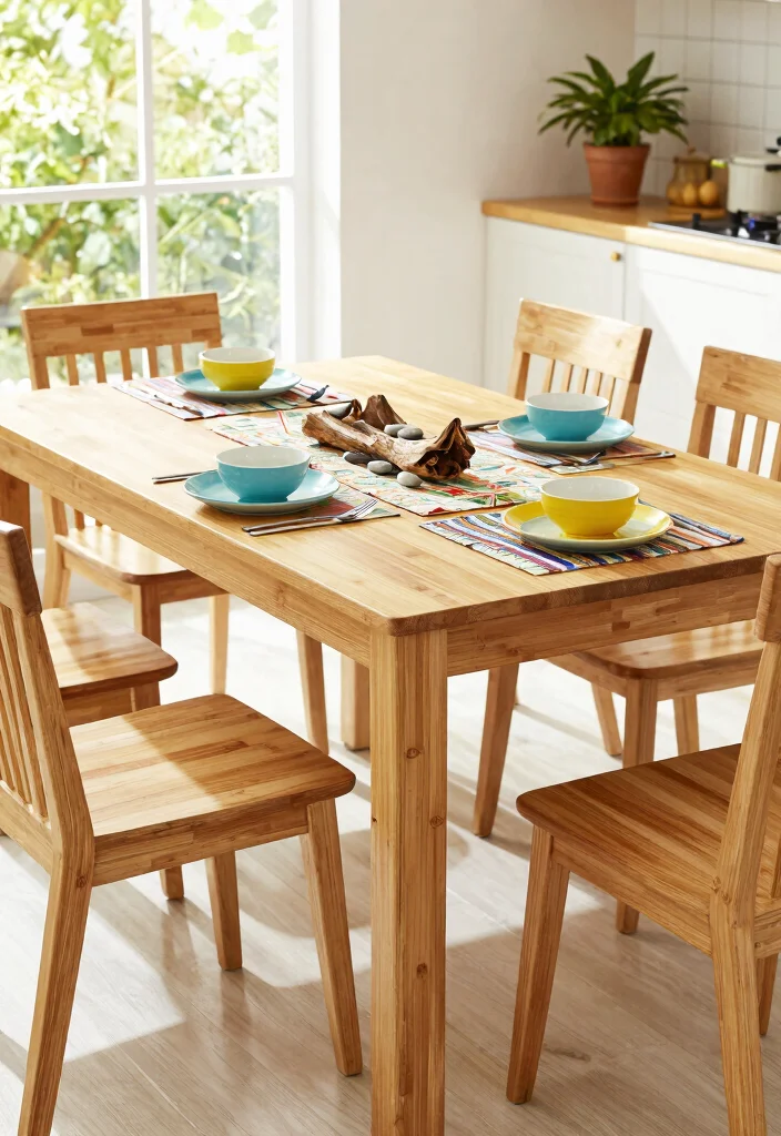 15 Kitchen Dining Table Ideas With Functional Style 3 15 Kitchen Dining Table Ideas With Functional Style - 3. Eco-Friendly Bamboo Tables 1