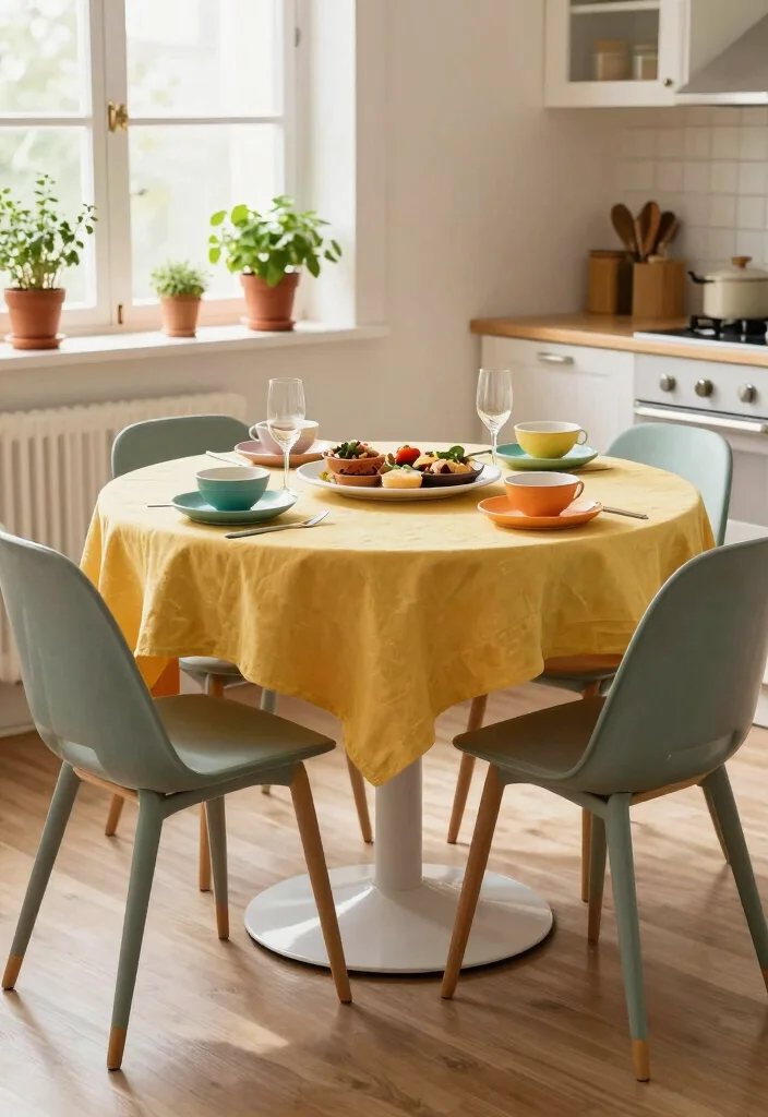 15 Kitchen Dining Table Ideas With Functional Style 5 15 Kitchen Dining Table Ideas With Functional Style - 5. Space-Saving Round Tables 1