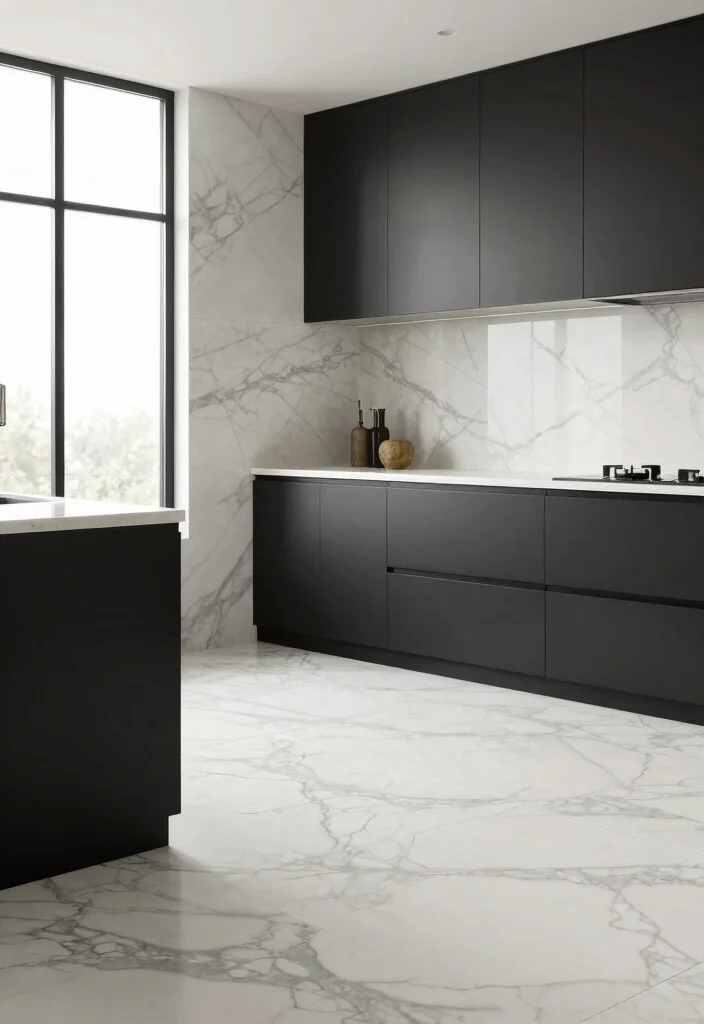 15 Latest Kitchen Tiles Design Ideas You'll See Everywhere - 3. Large-Format Tiles: Minimalist Elegance 1