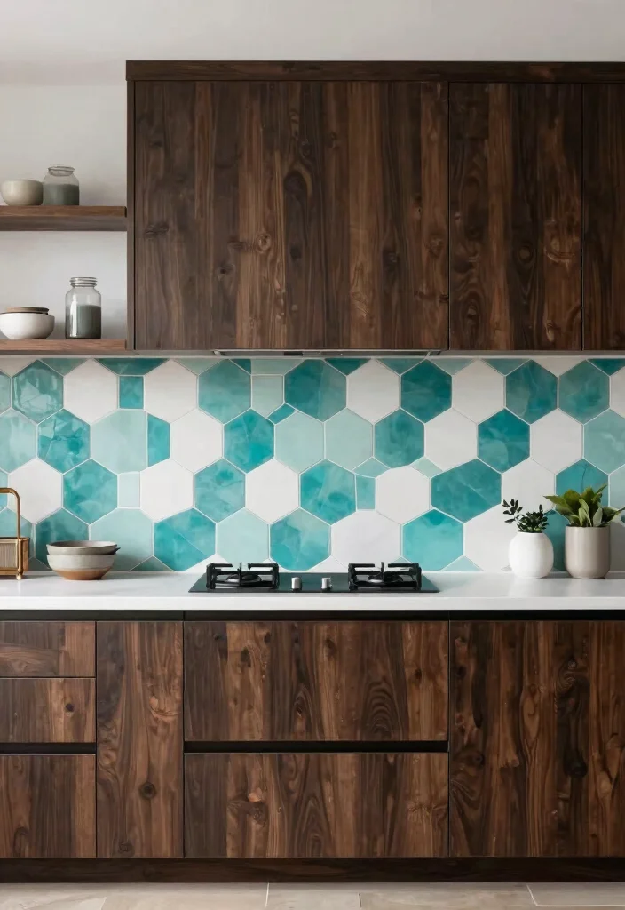 15 Latest Kitchen Tiles Design Ideas You'll See Everywhere - 6. Hexagonal Tiles: A Trendy Touch 1