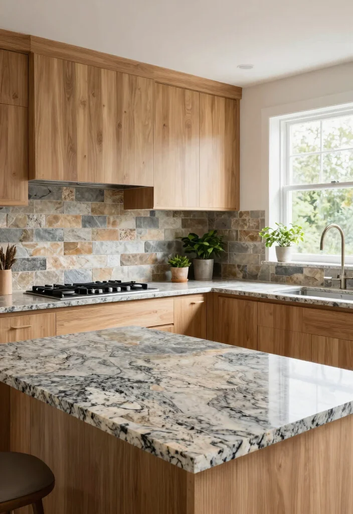 15 Latest Kitchen Tiles Design Ideas You'll See Everywhere - 7. Biophilic Design with Natural Stone 1