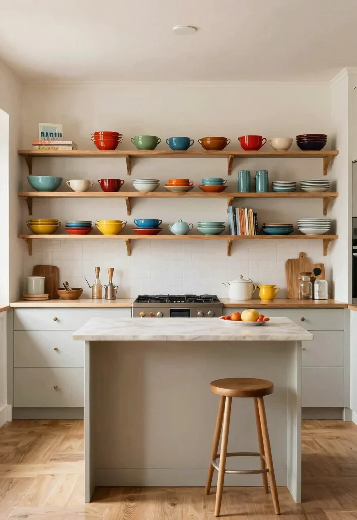 15 One Wall Kitchen With Island Ideas That Maximize Layout 12 15 One Wall Kitchen With Island Ideas That Maximize Layout - 12. Open Shelving Delight 1