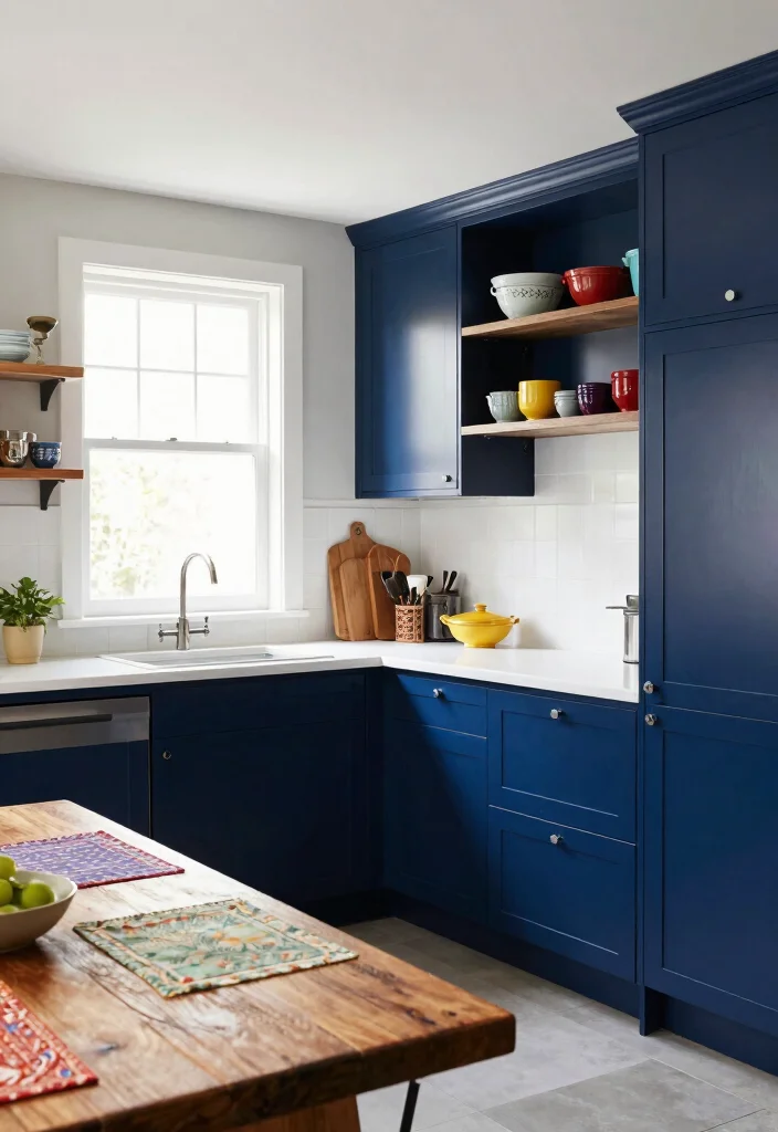 15 Paint Cabinets Kitchen Ideas With Budget Friendly Style - 2. Bold Navy Blue 1