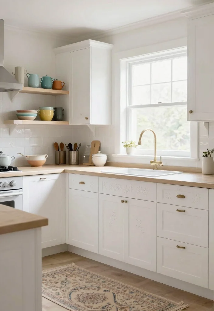 15 Paint Cabinets Kitchen Ideas With Budget Friendly Style - 4. Classic White with a Twist 1