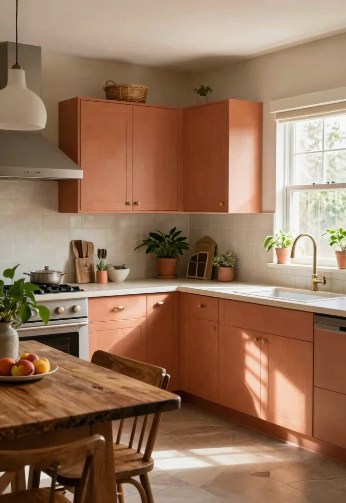 15 Paint Cabinets Kitchen Ideas With Budget Friendly Style - 5. Earthy Terracotta 1