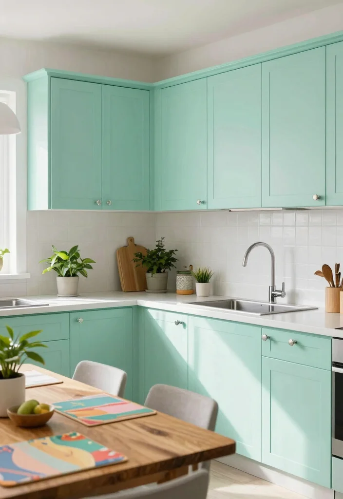 15 Paint Cabinets Kitchen Ideas With Budget Friendly Style - 6. Refreshing Mint Green 1