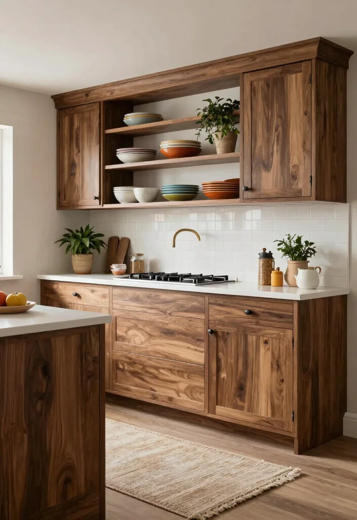 15 Paint Cabinets Kitchen Ideas With Budget Friendly Style - 9. Rustic Walnut Stain 1