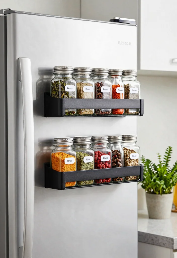 15 Small Kitchen Organization Storage Ideas That Work Wonders - 4. Magnetic Spice Racks 1