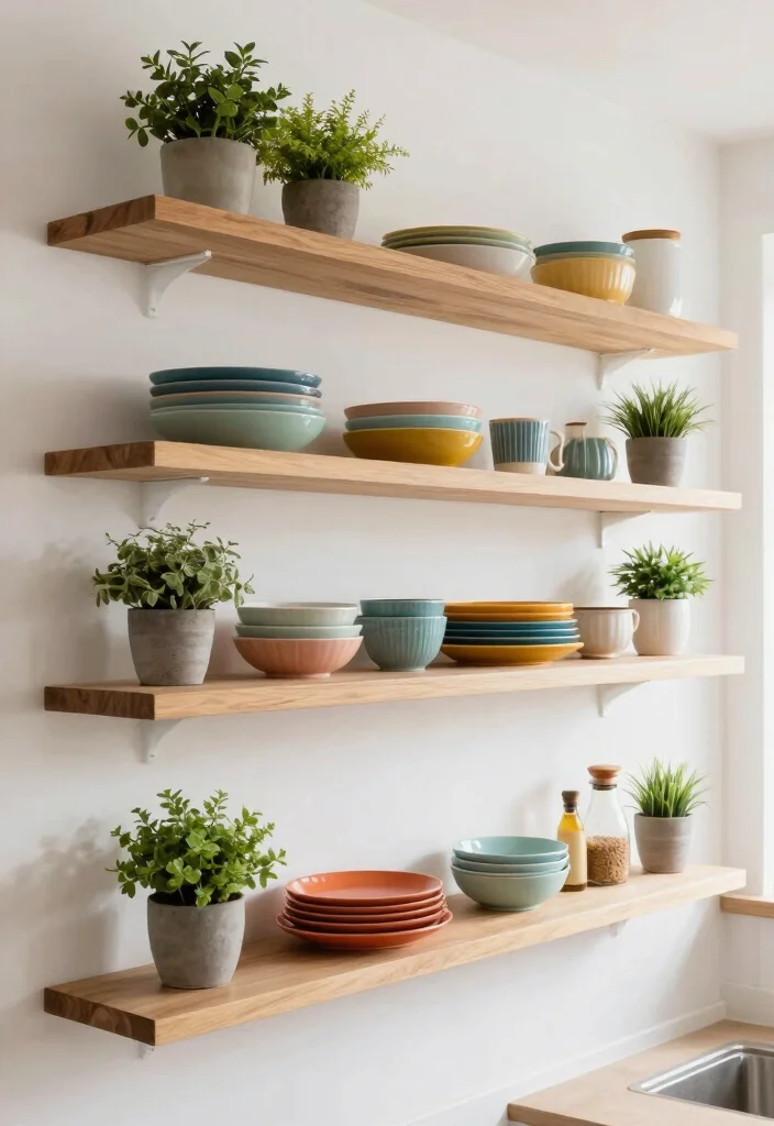 15 Small Kitchen Organization Storage Ideas That Work Wonders - 6. Floating Shelves 1