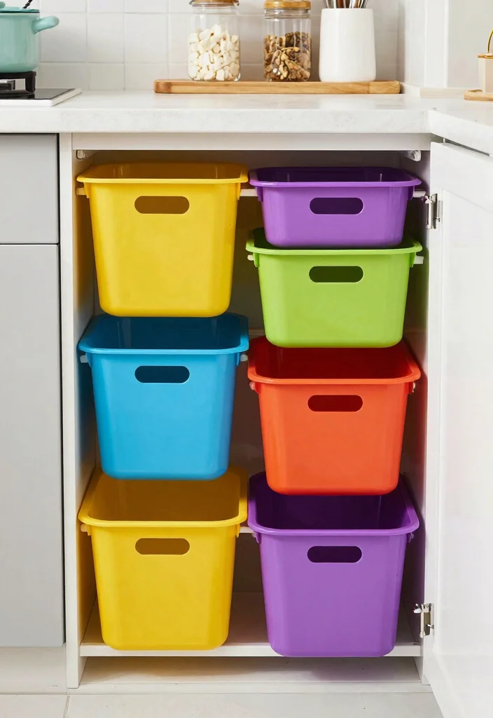 15 Storage Cabinet Kitchen Ideas With Smart Organization - 11. Color-Coded Storage 1