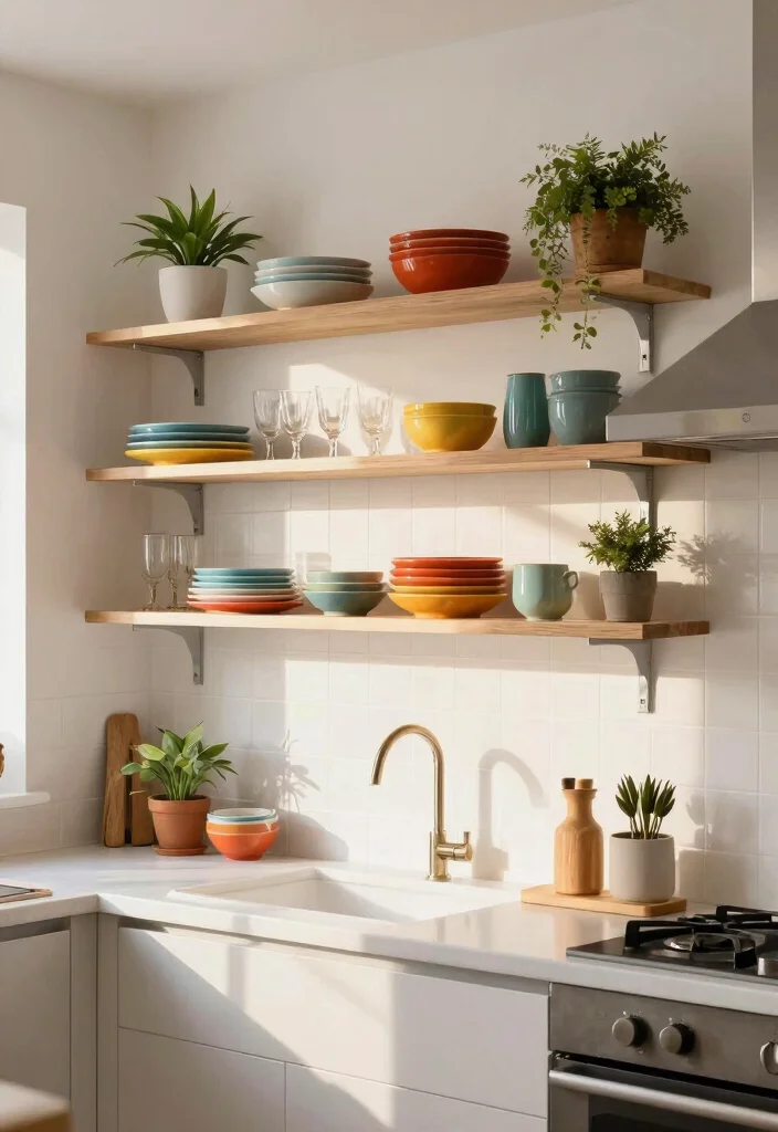 15 Storage Cabinet Kitchen Ideas With Smart Organization - 2. Open Shelf Delight 1