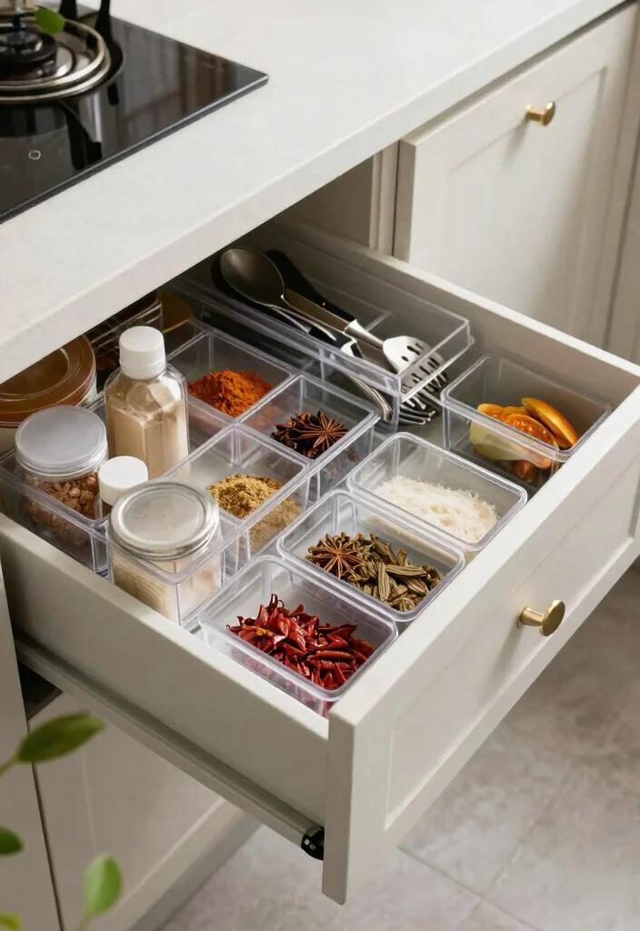15 Storage Cabinet Kitchen Ideas With Smart Organization - 6. Clever Drawer Inserts 1
