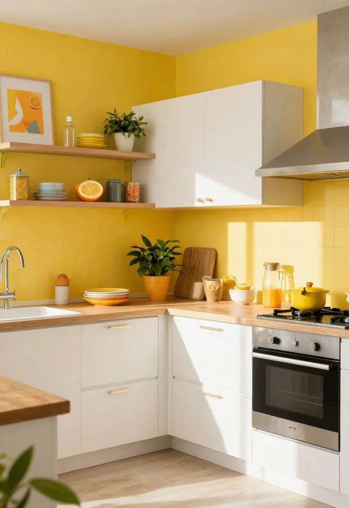 15 Yellow Wall Kitchen Ideas With Sunny Vibes 12 15 Yellow Wall Kitchen Ideas With Sunny Vibes - 12. Sun-Kissed Citrus 1