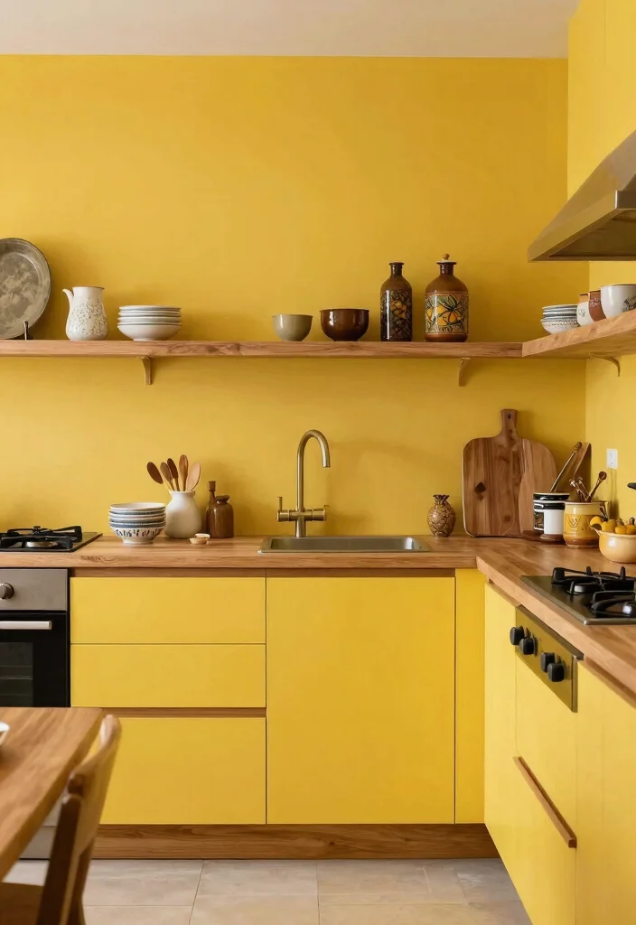 15 Yellow Wall Kitchen Ideas With Sunny Vibes 13 15 Yellow Wall Kitchen Ideas With Sunny Vibes - 13. Zesty Curcuma Charm 1
