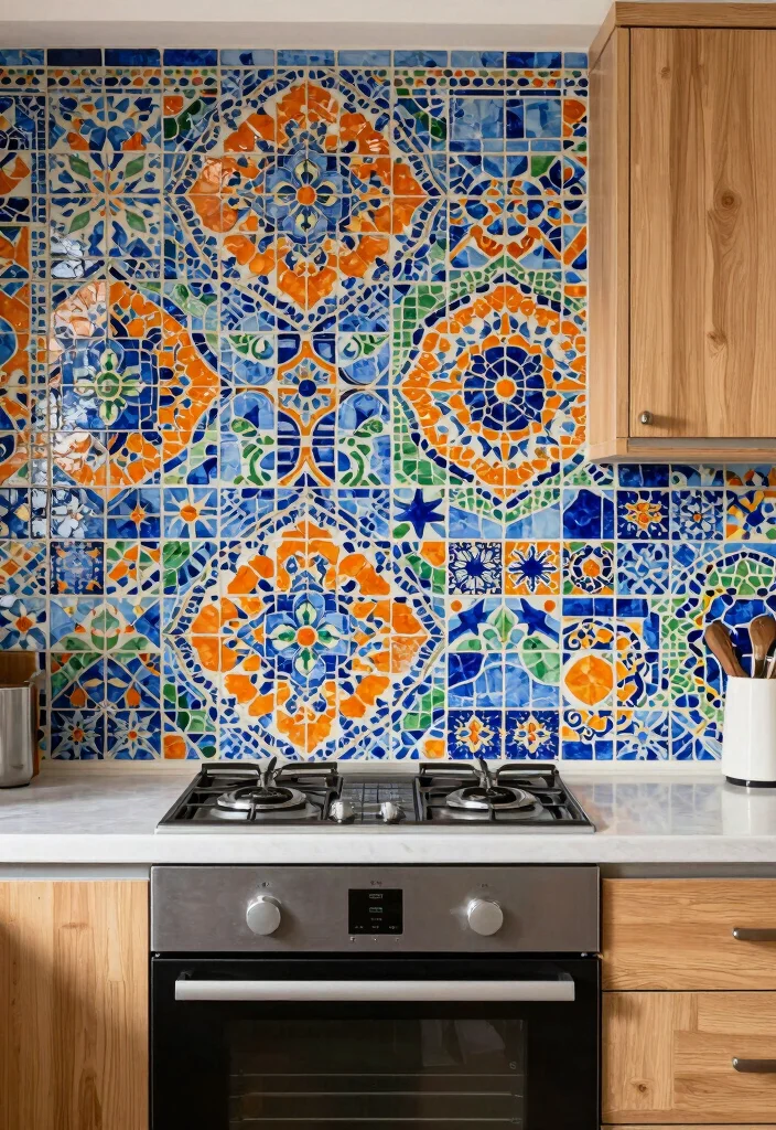 16 Backsplash Tiles for Kitchen Ideas With Bold Patterns 4 16 Backsplash Tiles for Kitchen Ideas With Bold Patterns - 4. Mosaic Magic 1