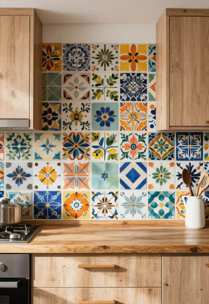 16 Backsplash Tiles for Kitchen Ideas With Bold Patterns 6 16 Backsplash Tiles for Kitchen Ideas With Bold Patterns - 6. Colorful Patchwork 1