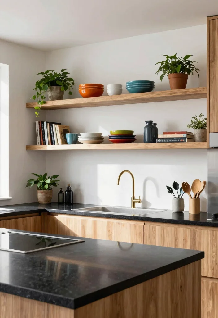 16 Black Granite Countertops Kitchen 2026 Trending Ideas With Luxe Contrast 10 16 Black Granite Countertops Kitchen 2026 Trending Ideas With Luxe Contrast - 10. Open Shelving: Display-worthy Decor 1