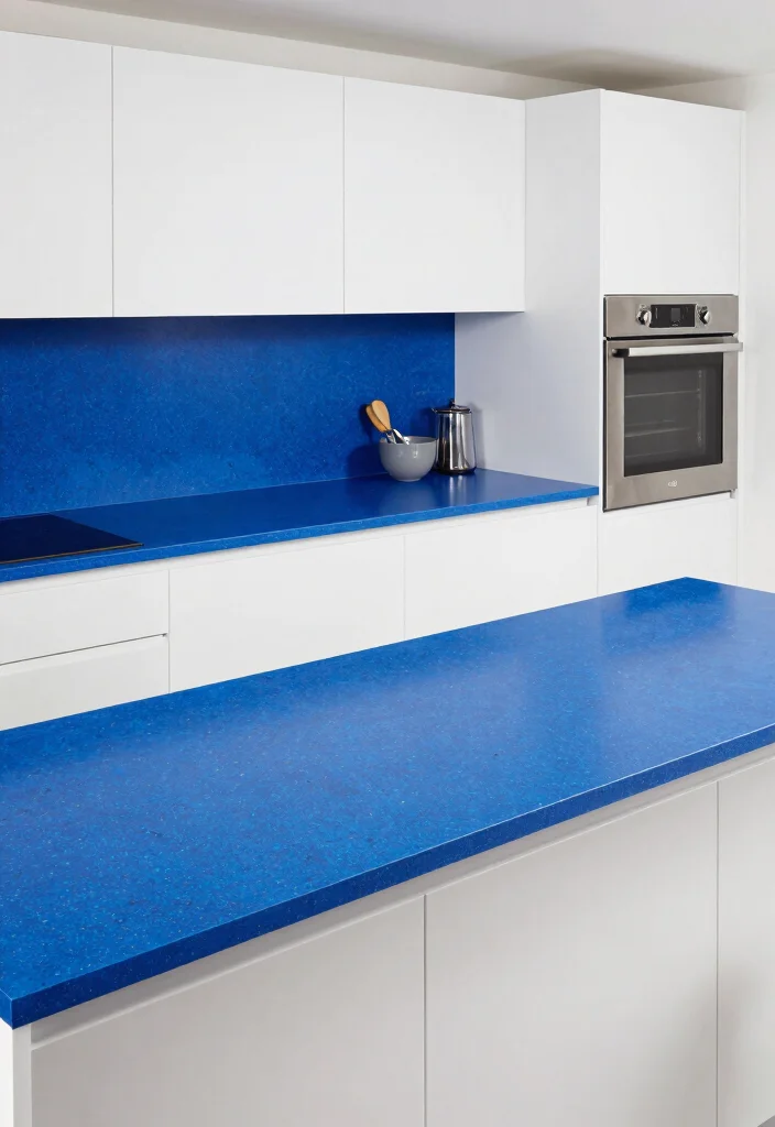 16 Blue Kitchen Countertops Ideas With Cool Sophistication - 9. Bright Cobalt Resin 1