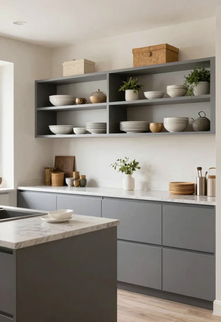 16 Grey Countertops Kitchen Ideas With Modern Appeal 10 16 Grey Countertops Kitchen Ideas With Modern Appeal - 10. Grey Countertops with Open Shelving 1
