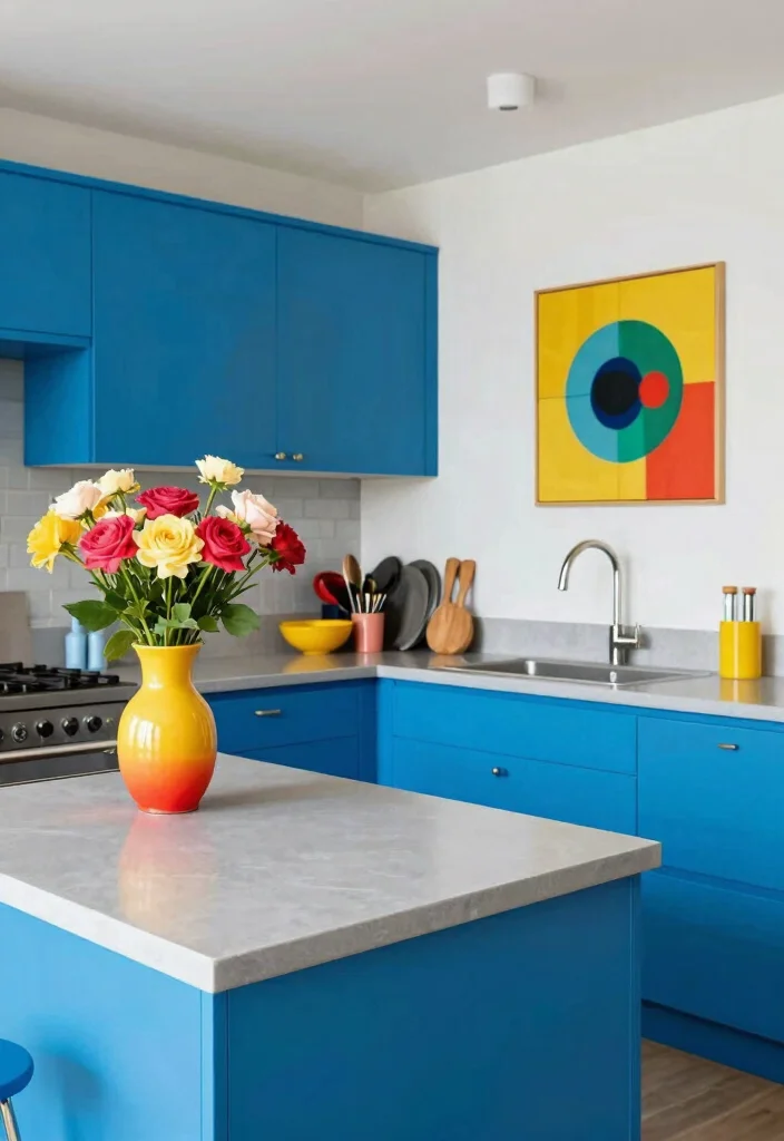 16 Grey Countertops Kitchen Ideas With Modern Appeal 5 16 Grey Countertops Kitchen Ideas With Modern Appeal - 5. Mixing Grey with Vibrant Colors 1