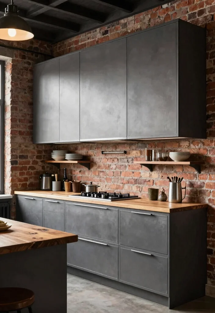16 Kitchen Cabinets to the Ceiling Ideas With Seamless Finish - 9. Industrial Style Cabinets 1