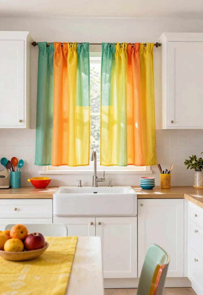 16 Kitchen Curtain Ideas Above Sink 2026 Trending That Add Charm 10 16 Kitchen Curtain Ideas Above Sink 2026 Trending That Add Charm - 10. Bold Color Choices for a Statement 1