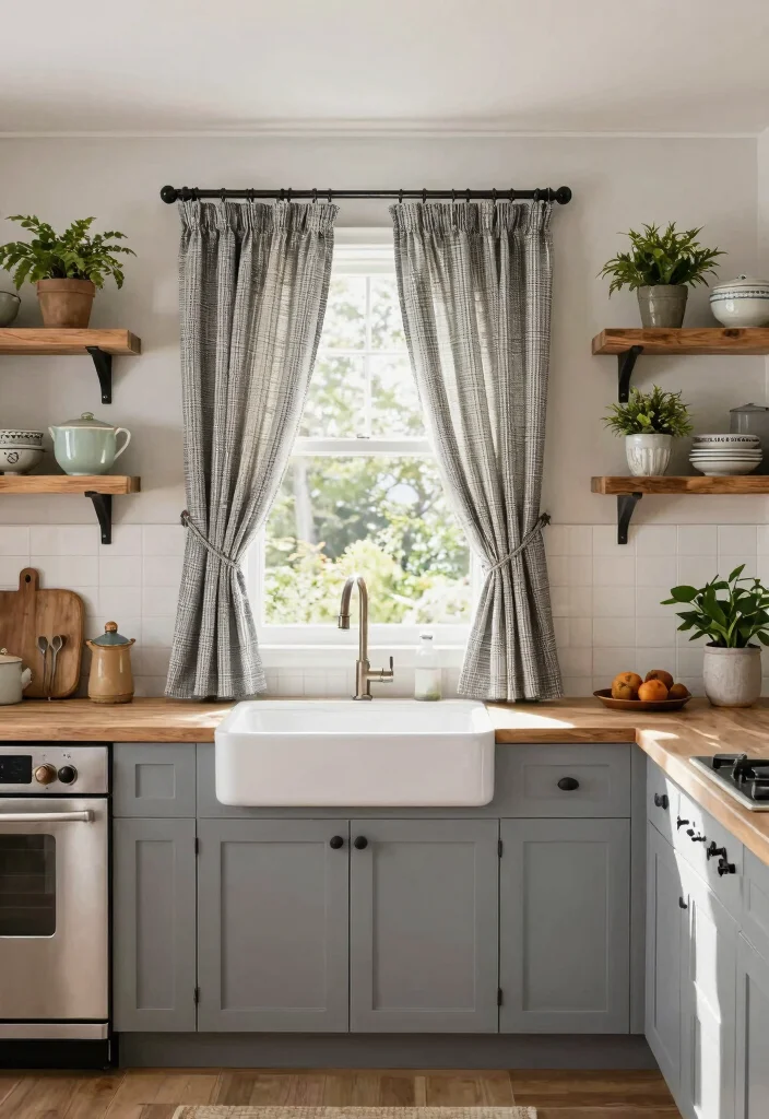 16 Kitchen Curtain Ideas Above Sink 2026 Trending That Add Charm 11 16 Kitchen Curtain Ideas Above Sink 2026 Trending That Add Charm - 11. Transitional Curtains for a Blend of Styles 1
