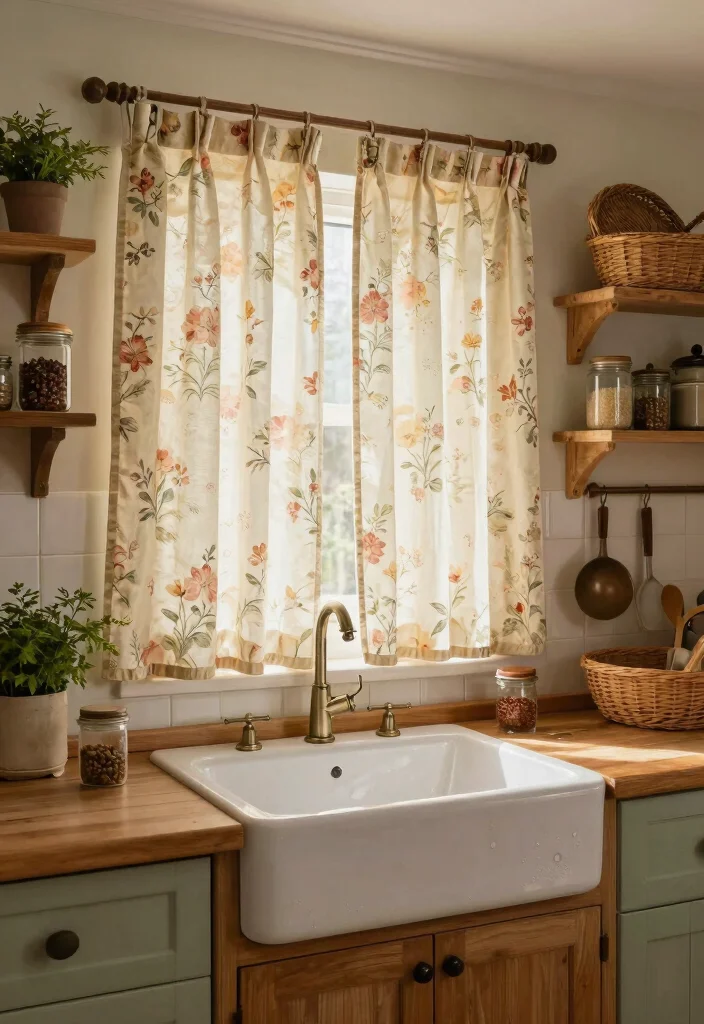 16 Kitchen Curtain Ideas Above Sink 2026 Trending That Add Charm 2 16 Kitchen Curtain Ideas Above Sink 2026 Trending That Add Charm - 2. Vintage Floral Prints for a Timeless Appeal 1