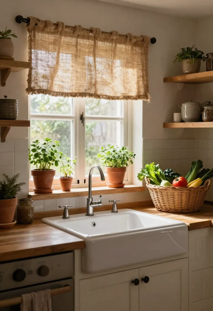 16 Kitchen Curtain Ideas Above Sink 2026 Trending That Add Charm 5 16 Kitchen Curtain Ideas Above Sink 2026 Trending That Add Charm - 5. Rustic Jute Curtains for a Cozy Feel 1