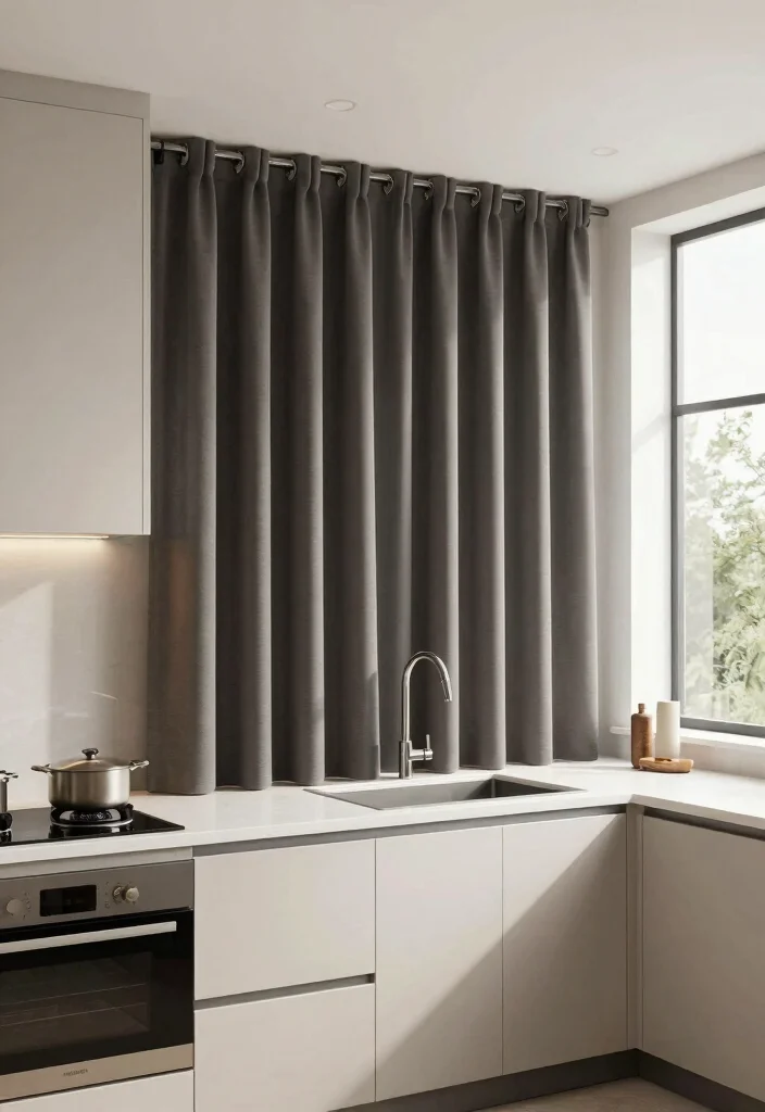 16 Kitchen Curtain Ideas Above Sink 2026 Trending That Add Charm 6 16 Kitchen Curtain Ideas Above Sink 2026 Trending That Add Charm - 6. Minimalist Blackout Curtains for a Sleek Modern Look 1