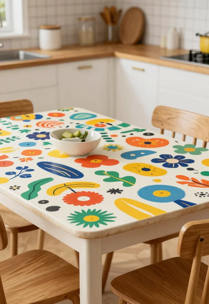 16 Kitchen Table Top Ideas With Stylish Surfaces 10 16 Kitchen Table Top Ideas With Stylish Surfaces - 10. Linoleum Layered Designs 1