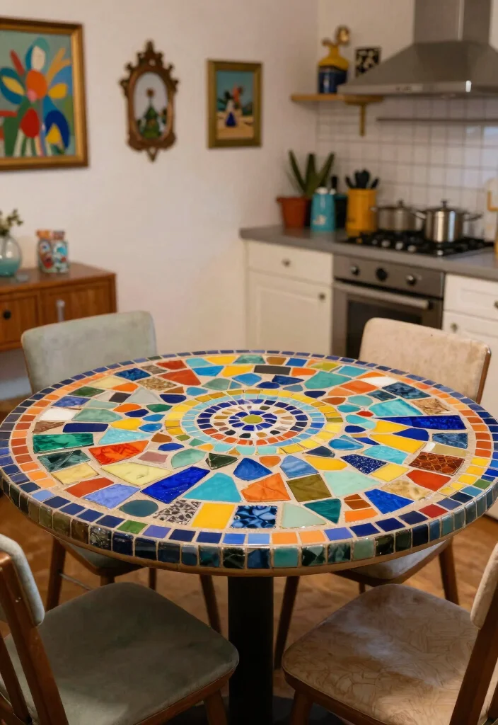 16 Kitchen Table Top Ideas With Stylish Surfaces 16 16 Kitchen Table Top Ideas With Stylish Surfaces - 16. Custom Mosaic Designs 1