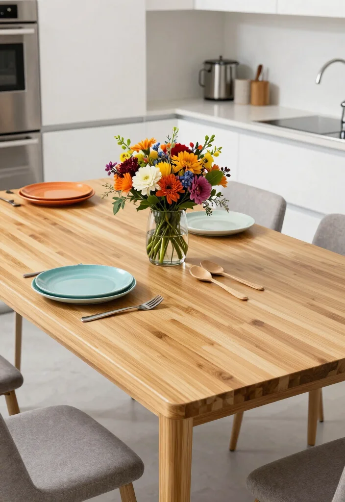 16 Kitchen Table Top Ideas With Stylish Surfaces 2 16 Kitchen Table Top Ideas With Stylish Surfaces - 2. Stylish Bamboo Surfaces 1