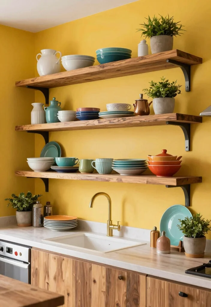 16 Kitchen Upper Cabinets Ideas That Maximize Height - 2. Open Shelving Elegance 1
