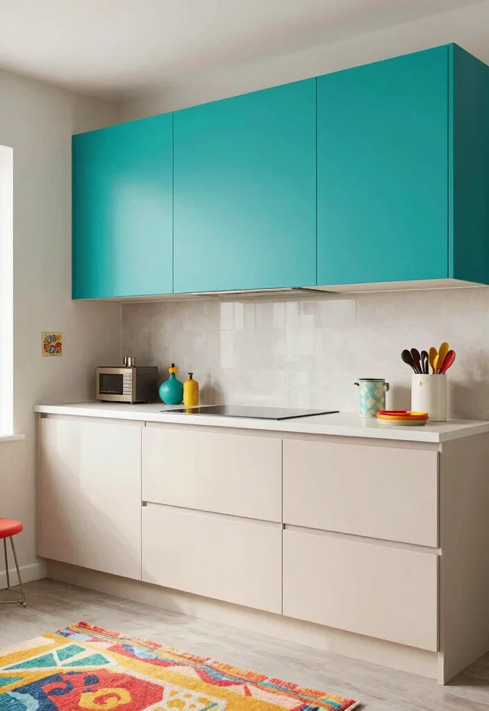 16 Kitchen Upper Cabinets Ideas That Maximize Height - 4. Bold Color Choices 1