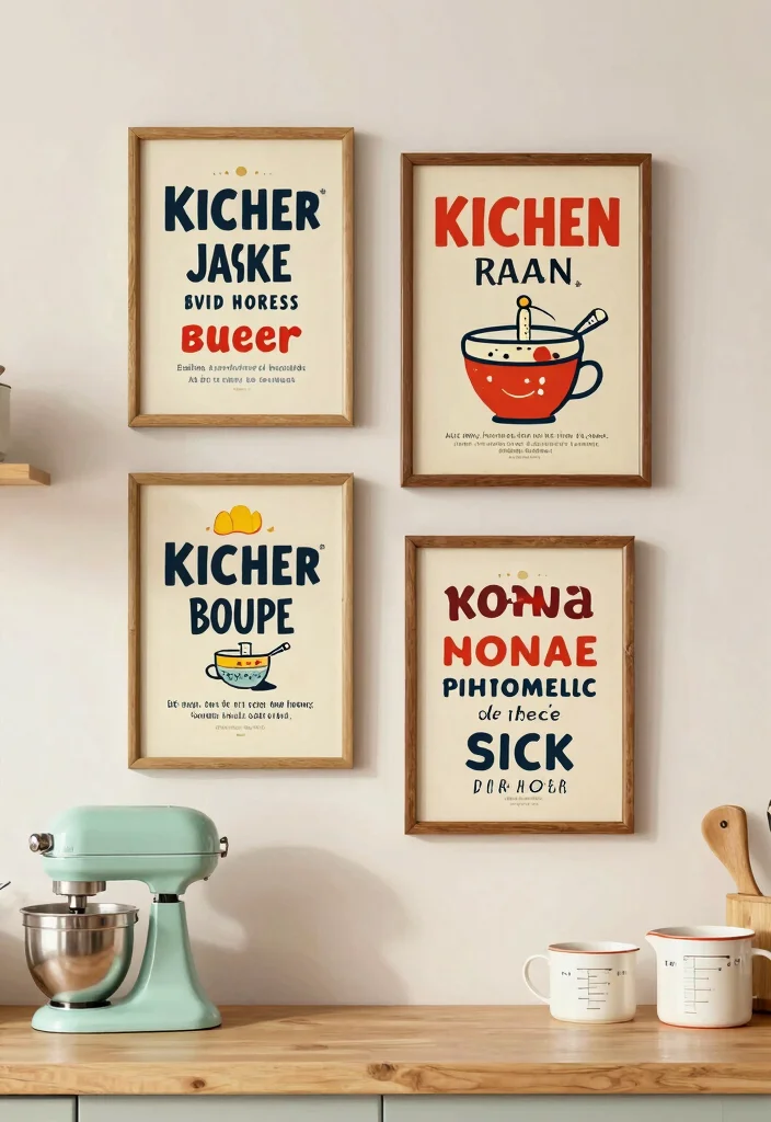 16 Kitchen Wall Prints Ideas That Add Personality 15 16 Kitchen Wall Prints Ideas That Add Personality - 15. Retro Kitchen Sign Prints 1