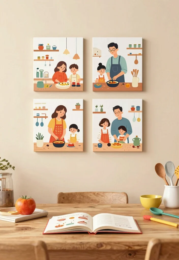 16 Kitchen Wall Prints Ideas That Add Personality 16 16 Kitchen Wall Prints Ideas That Add Personality - 16. Customized Family Portraits in the Kitchen 1