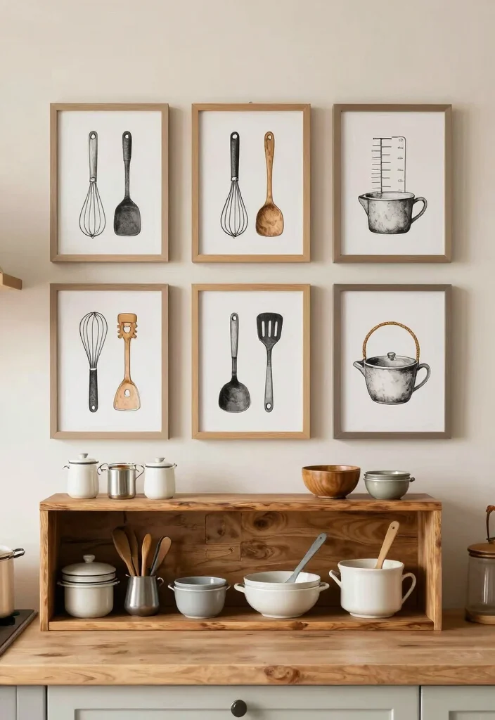 16 Kitchen Wall Prints Ideas That Add Personality 5 16 Kitchen Wall Prints Ideas That Add Personality - 5. Vintage Kitchen Utensils Prints 1