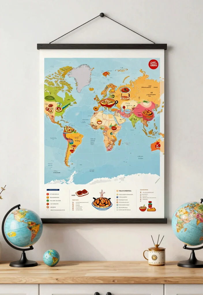 16 Kitchen Wall Prints Ideas That Add Personality 9 16 Kitchen Wall Prints Ideas That Add Personality - 9. Culinary Map Prints 1