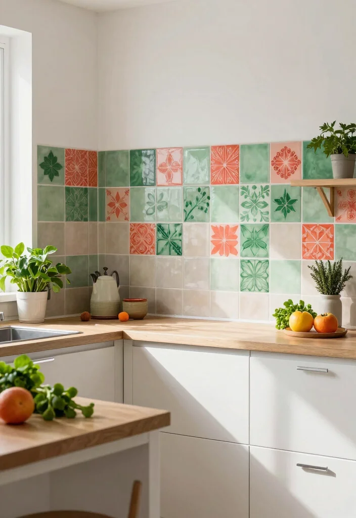 16 Small Kitchen Tiles Ideas That Expand Visual Space 14 16 Small Kitchen Tiles Ideas That Expand Visual Space - 14. Seasonal Color Accents 1