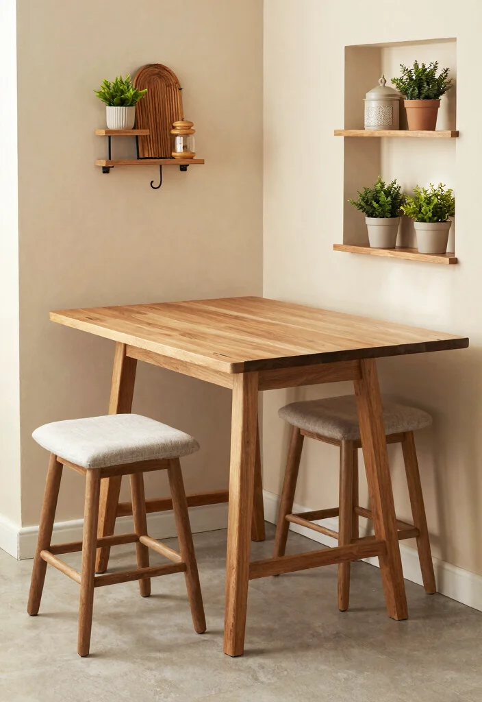 16 Table for Kitchen Ideas That Fit Every Layout 1 16 Table for Kitchen Ideas That Fit Every Layout - 1. Multifunctional Drop-Leaf Table 1