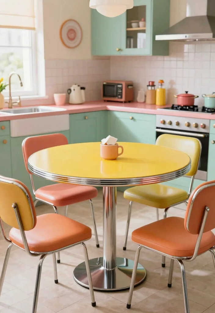 16 Table for Kitchen Ideas That Fit Every Layout 15 16 Table for Kitchen Ideas That Fit Every Layout - 15. Retro 50s Style Table 1