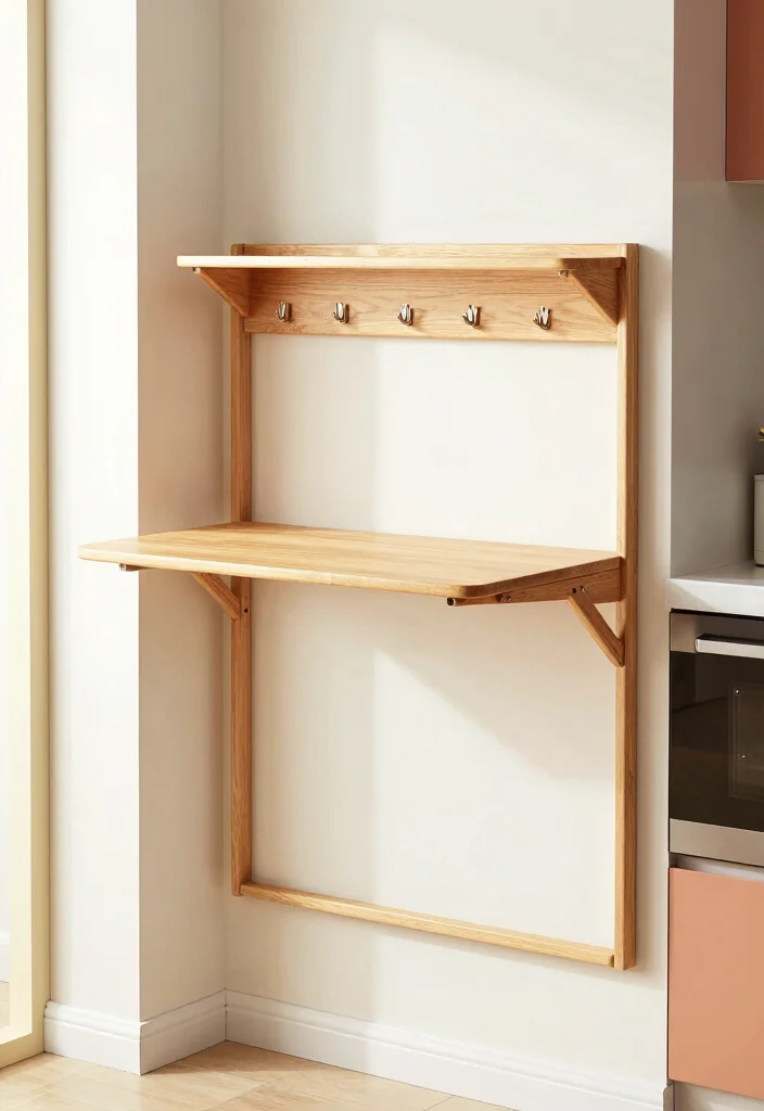 16 Table for Kitchen Ideas That Fit Every Layout 3 16 Table for Kitchen Ideas That Fit Every Layout - 3. Space-Saving Wall-Mounted Table 1