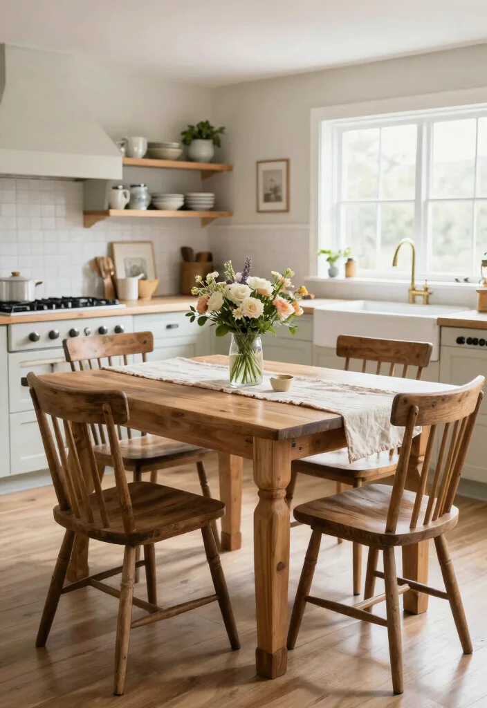 16 Table for Kitchen Ideas That Fit Every Layout 4 16 Table for Kitchen Ideas That Fit Every Layout - 4. Farmhouse Kitchen Table 1