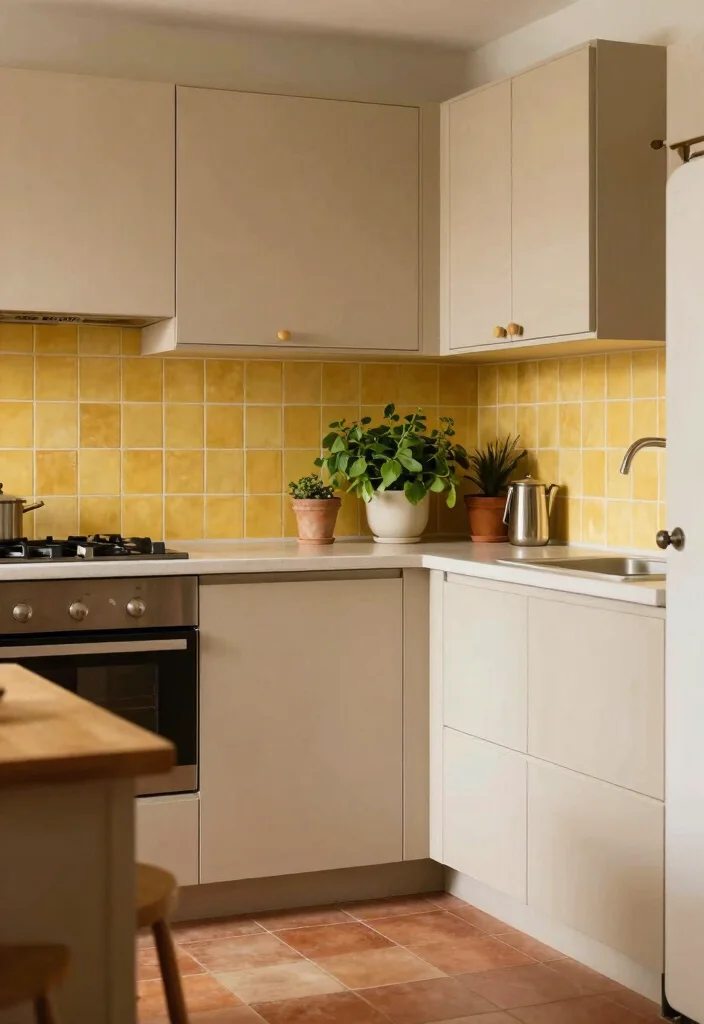 16 Yellow Kitchen Tiles Ideas With Cheerful Energy 10 16 Yellow Kitchen Tiles Ideas With Cheerful Energy - 10. Earthy Tones Mixed with Yellow 1